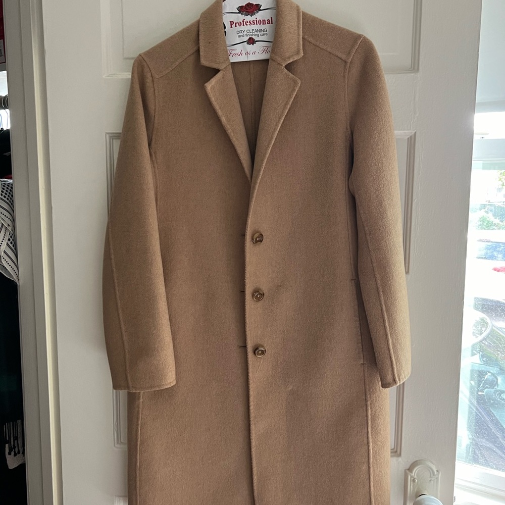Tan-colored wool car coat (petite xs) $50